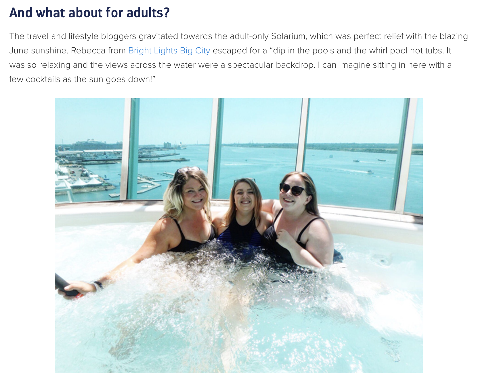 Bright Lights Big City is featured on Royal Caribbean UK’s blog and social media