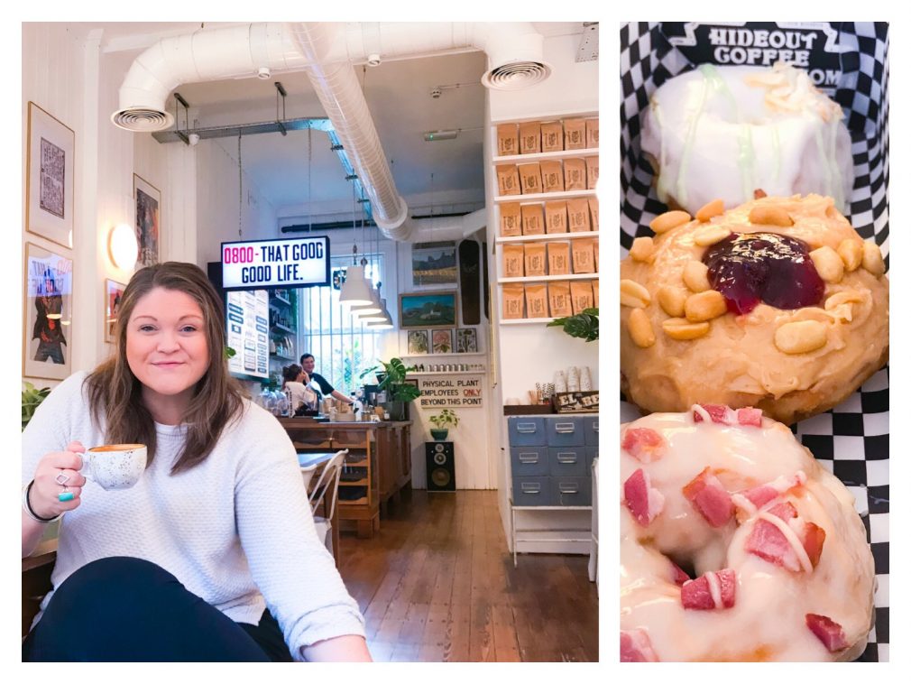 Doughnuts and coffee at Hideout Coffee Company in Portsmouth
