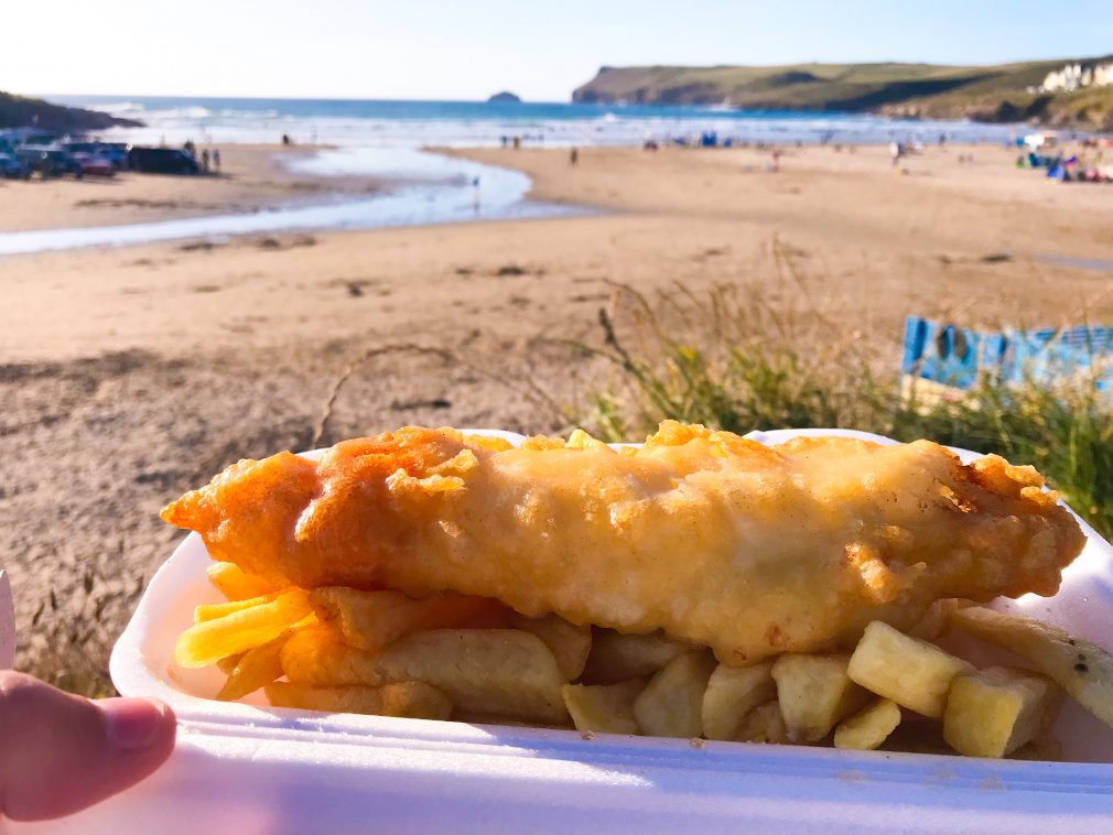 Fish and chips from Hayle’s in Polzeath